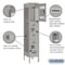 Salsbury Industries 3 Tier Vented Locker, 12"Wx66"Hx15"D, 3 Door, Gray, Unassembled 73155GY-U - alternate 2